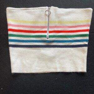 Rainbow striped tube top